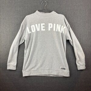 Victoria's Secret Pink Pullover Womens Small LOVE PINK‎ Crewneck Sweater Cozy